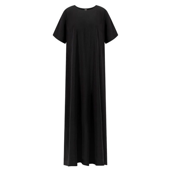 Essential Inner Slip Dress - Short Sleeve Black